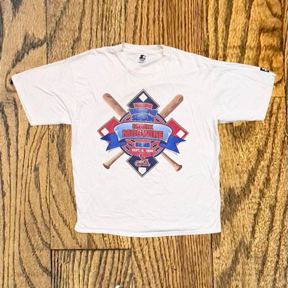 Vintage 90’s Starter St. Louis Cardinals Mark McGwire Homerun Record T Shirt